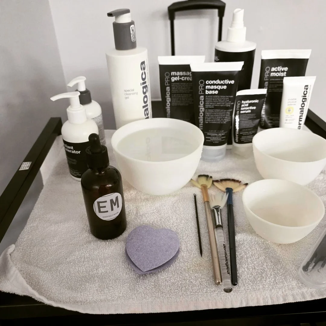 Professional skincare products ready for treatment