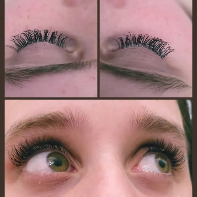 Lash extensions — before and after